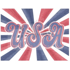 Retro Vintage USA starburst | Hand drawn | Doodle Design | Sublimation | Digital Download | PNG | America| Patriotic Png