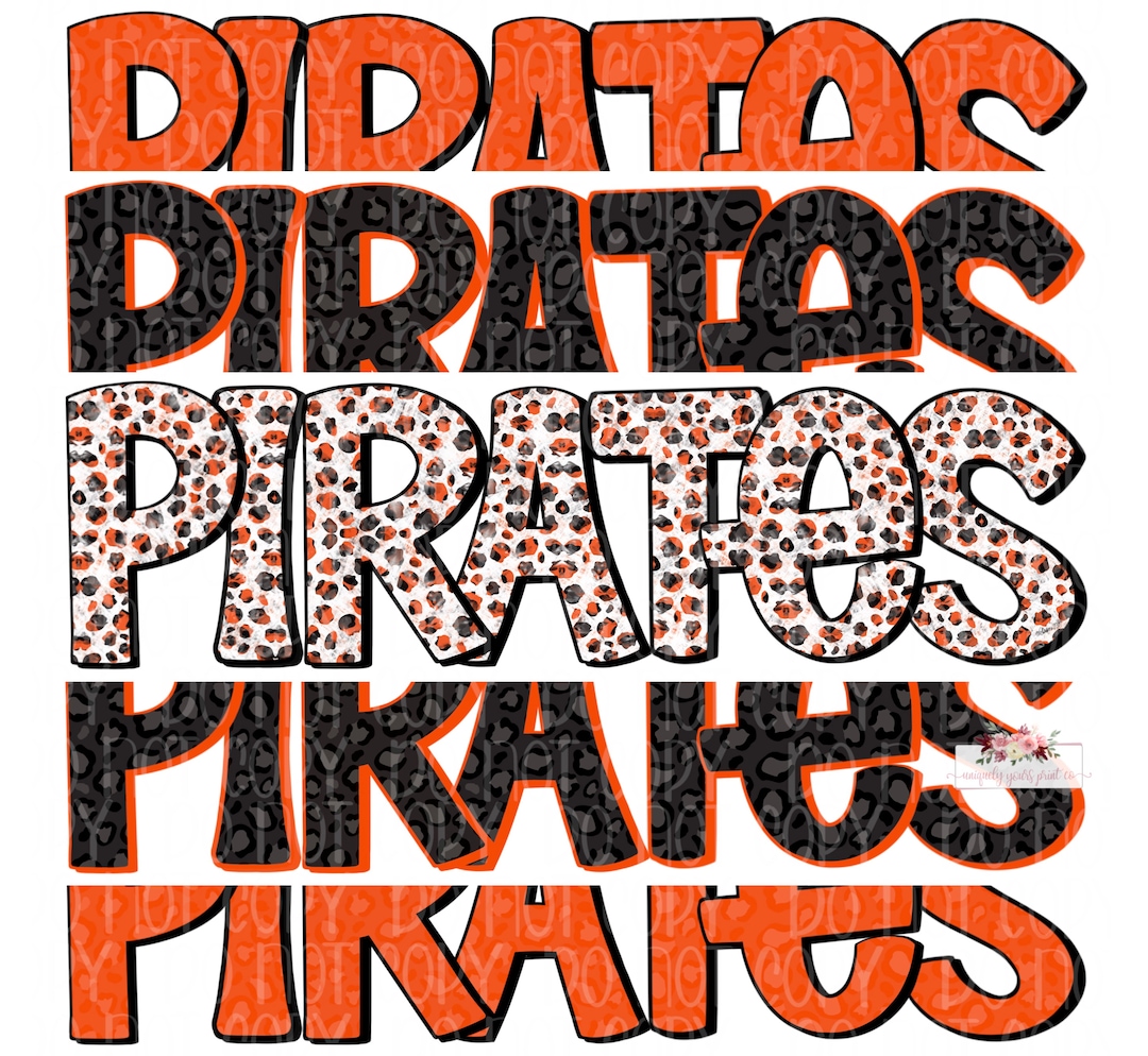 Pirates Digital Design | Pirate Mascot | Stacked Cheetah Tie Dye ...
