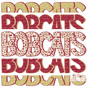 Bobcats Stack digital design | Hand drawn | Mascot Printable Stack | School Spirit | high school Mascot png | cardinal Gold