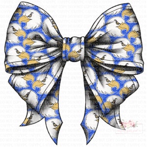 Eagles Coquette Bow Digital Design | Royal Blue | Stacked cheetah tie dye | Digital Download | Hand Drawn | PNG |