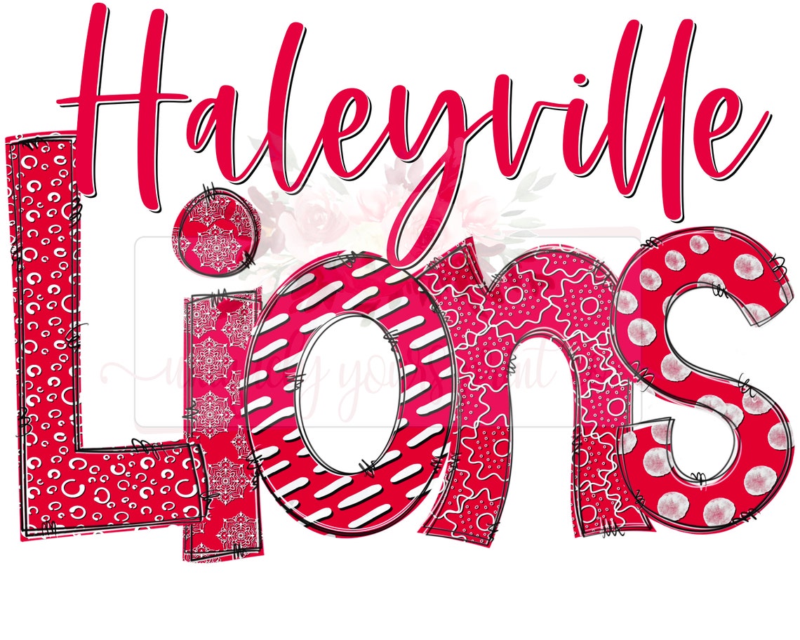 Haleyville Lions Doodle PNG JPG Hand Drawn Design Etsy