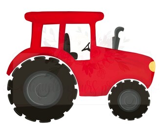 Red Agricultural Tractor and Wagon Illustration 11630243 PNG