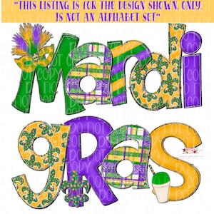 Mardi Gras Doodle |  PNG | Hand drawn Design | Sublimation | Digital design | Instant Download | Fat Tuesday | New Orleans