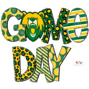 Green and Gold Bears game day digital design | PNG | Hand drawn Design | Sublimation | School Spirit | Digital Download | hand drawn