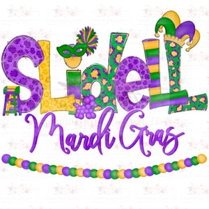 City/Town specific Mardi Gras Doodle | PNG | Hand drawn Design | Sublimation | Digital design | Instant Download | Fat Tuesday |Slidell