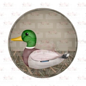 Camouflage and taupe Circle Frame with Mallard Duck | Hand drawn | PNG | Sublimation |  Instant Digital design Download