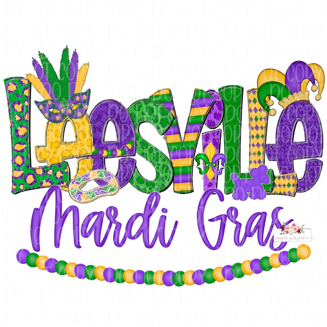 Leesville Mardi Gras Doodle PNG Hand Drawn Design Etsy