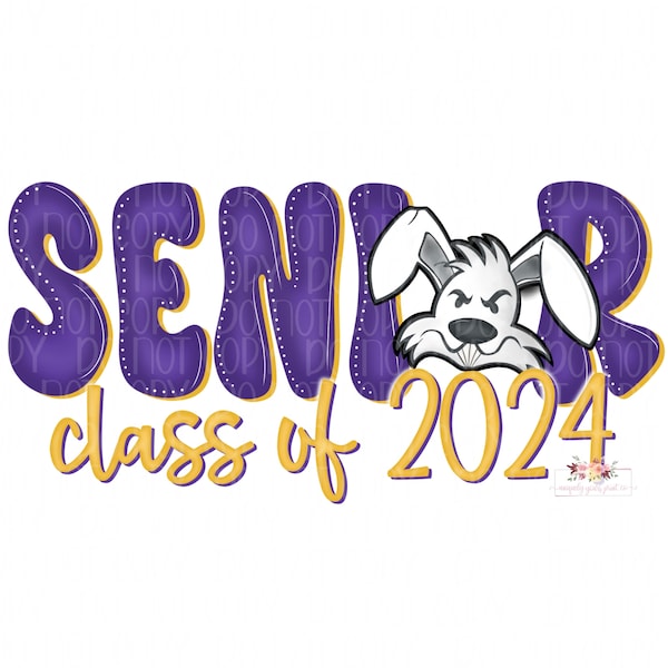 Purple & Gold Jumpers Mascot Senior digital design | Class of 2024 | Hand drawn | Instant Download | SR class Somerset Briar Jumpers png