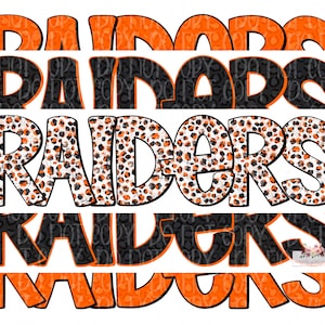 OPH Raiders Stacked Digital design download | Orange and Black  | Hand drawn | School Spirit | printable design Download | Raiders Spirit
