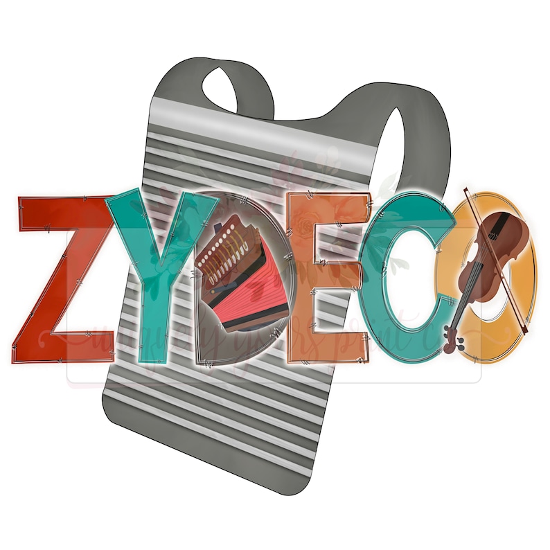 Zydeco Doodle With Washboard Fiddle & Accordion Hand Drawn Etsy