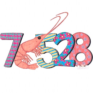 Diseño de camarones y Delcambre, código postal 70528 (descarga digital PNG)