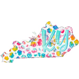 Kentucky leopard tie dye state doodle | Hand drawn | Sublimation | Digital design Download | PNG |