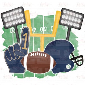 Navy & Gold Football Digital Design | Football field PNG | Hand drawn | Sublimation | Digital Download |