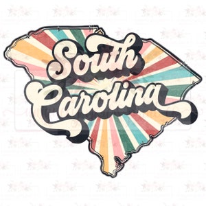 South Carolina state digital design download | retro boho starburst pattern  | Hand drawn | Sublimation | PNG |