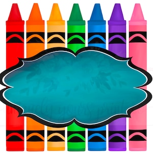 Crayon Stack with name plate | PNG | Instant Digital Download | Sublimation Design | Back to School | Inkjet Printable | handdrawn