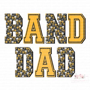 Band Dad digital design | Black & Yellow Gold Yellow Jackets Mascots | Hand drawn | PNG | Sublimation  | School Band Spirit