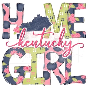 Home Girl Kentucky floral doodle | State Pride digital design | Hand drawn | instant digital Design download | Sublimation | PNG