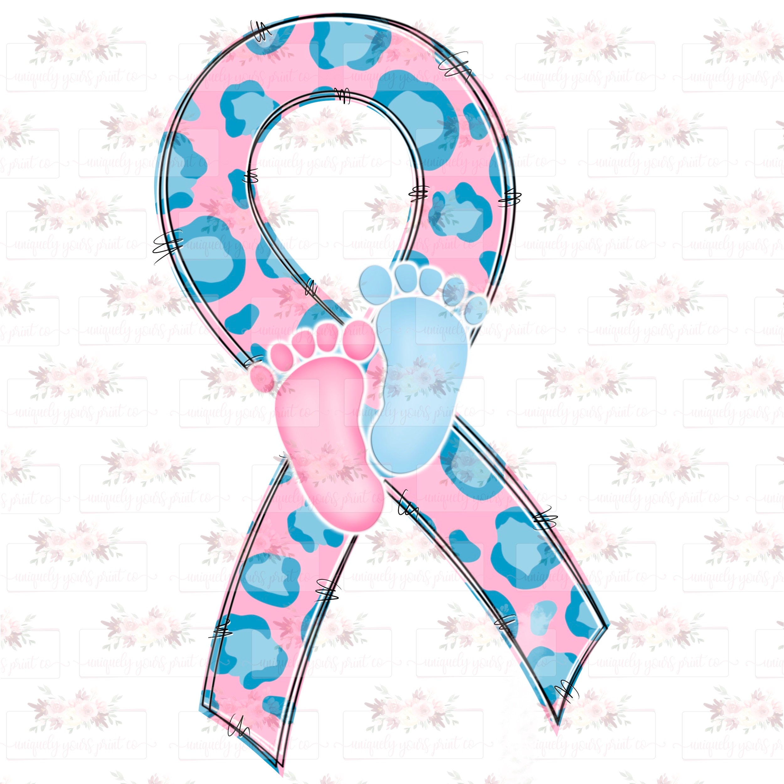 Pink With Blue Leopard Infant and Pregnancy Loss Awareness