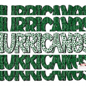 Design Digital de Furacões | Clipart de mascote| Tie-dye de chita empilhada e leopardo | Imprimível | Desenhado à mão | Verde Preto