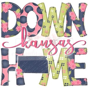 Down Home Kansas floral doodle | State Pride digital design | Hand drawn | instant digital Design download | Sublimation | PNG