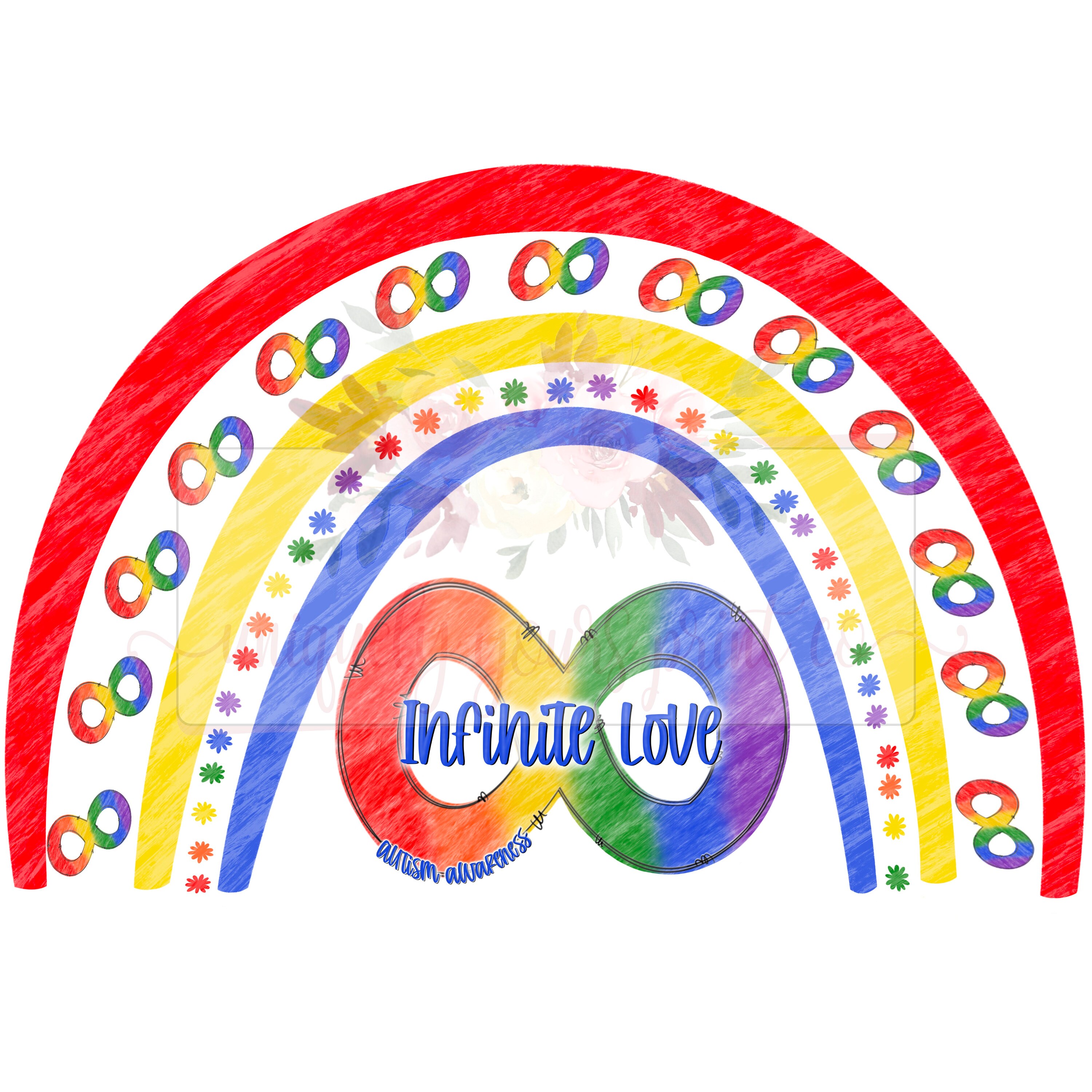 Autism Awareness Boho Rainbow PNG | Autism Sublimation | Digital Design ...