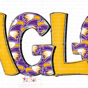 Eagles digital design | Purple and Gold | Hand drawn | School Spirit | Digital Download | high school Mascot png |