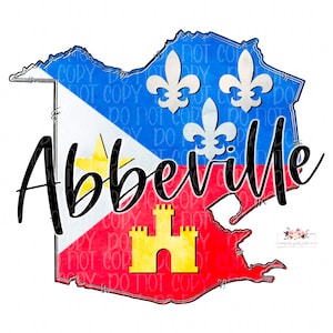 Abbeville Acadian Flag digital design | vermilion parish digital download | Acadiana | Louisiana | Cajun | Hand drawn | PNG | Sublimation |