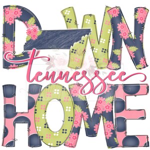 Down Home Tennessee floral doodle | State Pride digital design | Hand drawn | instant digital Design download | Sublimation | PNG
