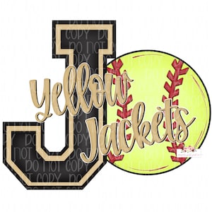 Yellow Jackets Volleyball digital design | Black and Old Gold| Hand drawn | School Spirit | Digital Download | jackets fan | Varsity J
