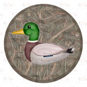 Mallard Duck on camouflage png  | Hand drawn | PNG | Sublimation |  Instant Digital design Download