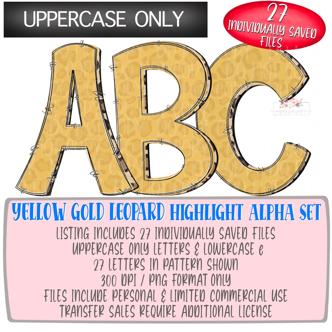 Red Leopard Uppercase Digital Alphabet Set | Individually Saved Files ...