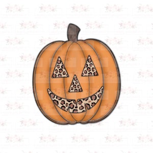 Leopard face Pumpkin digital design | hand drawn l Instant Download | Fall | PNG | Halloween Sublimation |  Thanksgiving