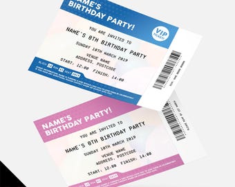 Personalised VIP ticket style Invitations Invites | Any colour!