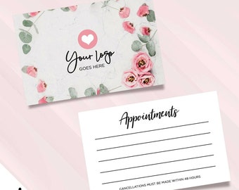Custom appointment card printing | floral feminine generic flower design 06