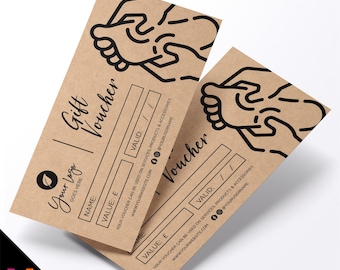 Custom printed kraft gift vouchers | Eco-friendly recycled | Massage therapy masseur beauty therapy therapist business 4