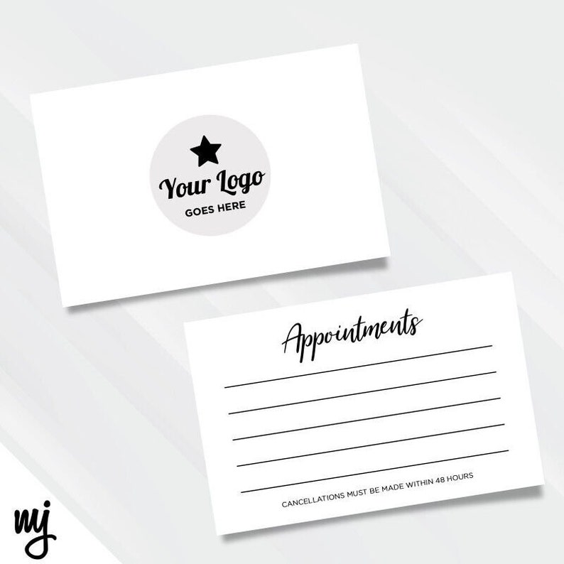 Custom appointment card printing plain white design add your logo image 1