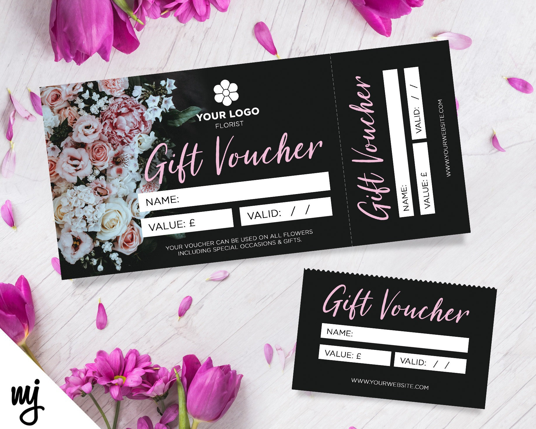 Custom Printed Gift Vouchers Perforated Stubs Florist Etsy UK