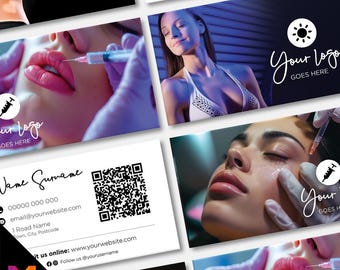Custom Business Card Printing | Aesthetics clinic beautician PMU injection botox cosmetics beauty female tanning salon tan spray tanning