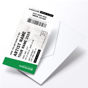Personalised mock gig/concert ticket Birthday / Christmas gift | Any artist/band/show! image 4
