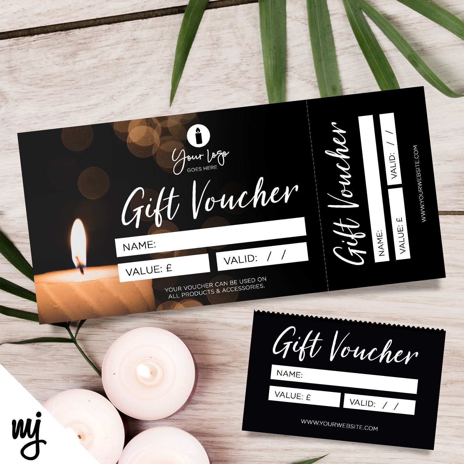 Custom Printed Gift Vouchers Perforated Stubs Candle Etsy UK