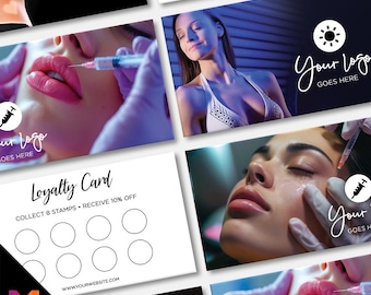 Cartes de fidélité personnalisées | Clinique d'esthétique esthéticienne injection PMU botox cosmétiques beauté salon de bronzage féminin bronzage spray