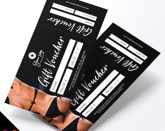 Custom printed gift vouchers | Perforated stubs | Tanning shop tan beautician beauty spraytan spray business 01