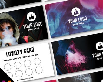 Custom printed loyalty reward cards | Vape shop vaping quit smoking vapour e-liquid juice refill mod vapour smoke designs businesses