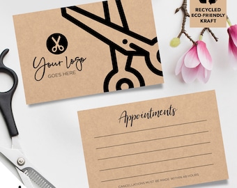 Kraft appointment cards eco recyclable | hairdresser hair salon business 01