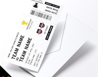 Personalised mock rugby match ticket Birthday / Christmas gift | Any teams!