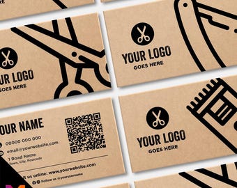 Custom Kraft Business Card Printing | Barber hairdresser stylist skin fade grooming male barbers barbering cut businesses