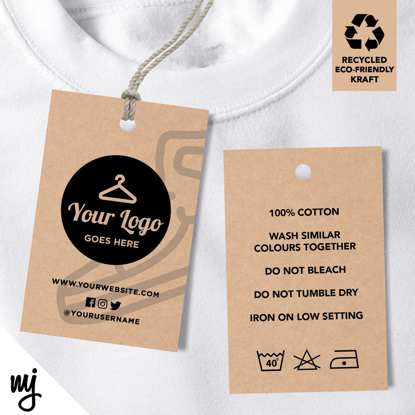 Custom Printed Kraft Clothing Swing Tags Cards Eco Friendly Etsy UK