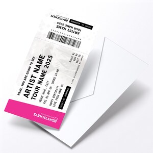 Personalised mock gig/concert ticket Birthday / Christmas gift | Any artist/band/show! image 3
