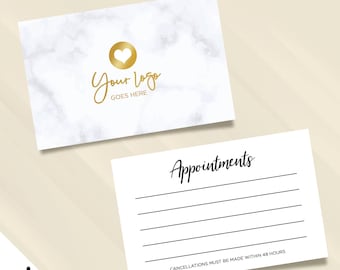 Custom appointment card printing | marble gold modern generic style