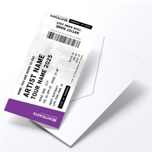 Personalised mock gig/concert ticket Birthday / Christmas gift | Any artist/band/show! image 8